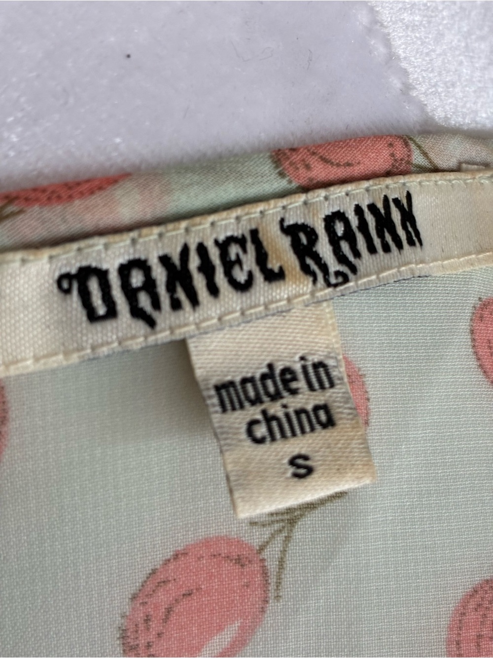 Daniel Rainn Y2K Sheer Mint Green with Cherries Peplum Top-Size Small - Picture 2 of 6